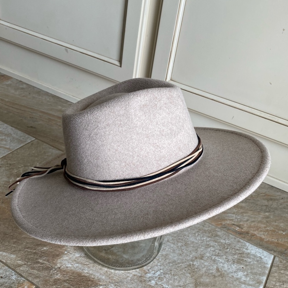 OATMEAL FELT FEDORA RANGER HAT - Picture 2 of 7